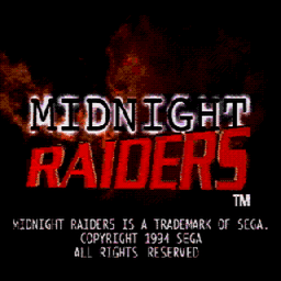 Midnight Raiders (U) Title Screen